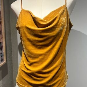 Velvet Gold Cowl Neck Top